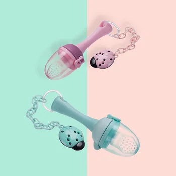 

With Pacifier Chain Baby Nipple Teethers Fresh Food Nibbler Kids Fruit Feeder Nipples Feeding Safe Baby Teat Pacifier Gift