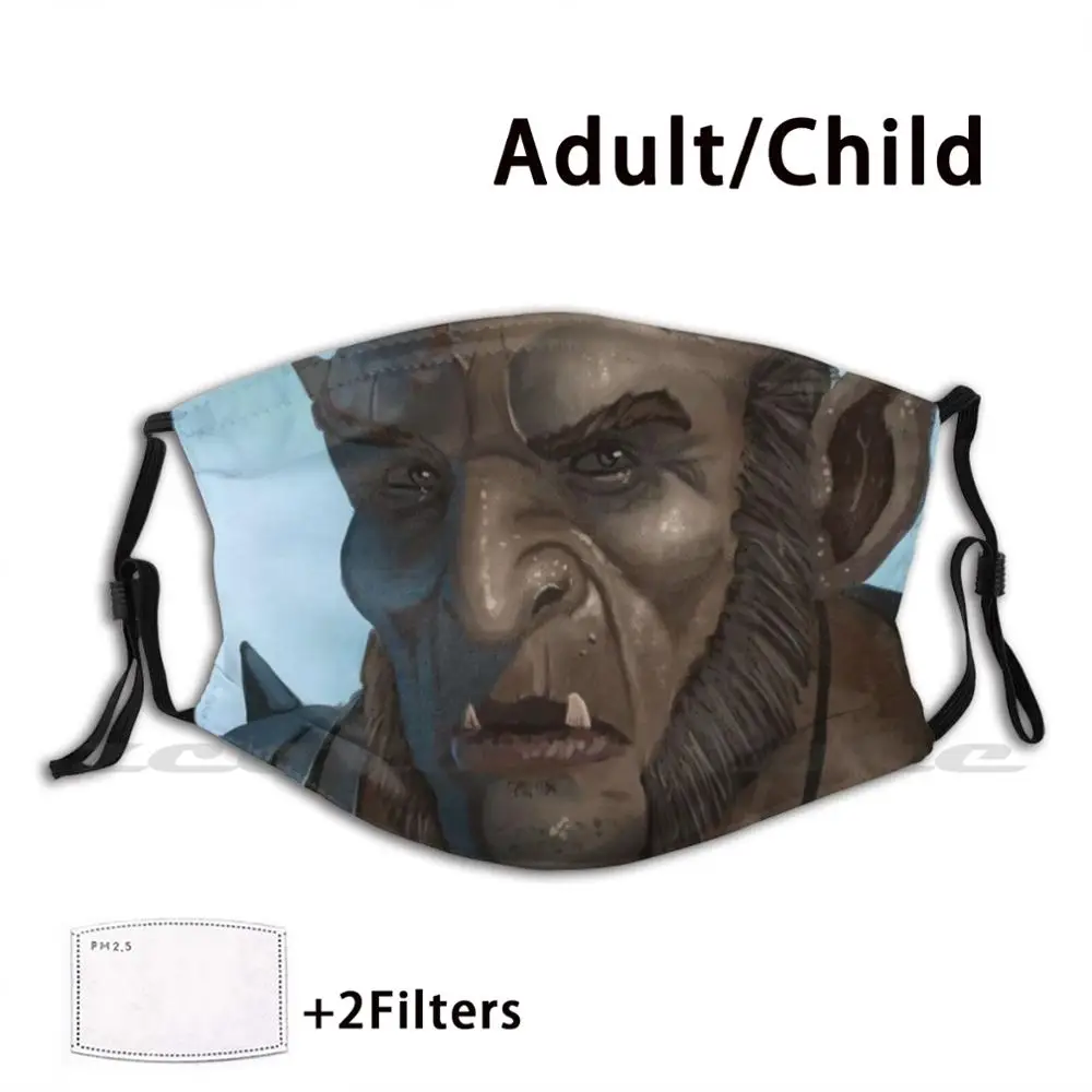 

Orco Mask Cloth Washable DIY Filter Pm2.5 Adult Kids Orco Orc Monster Monstruo Armor Armadura Fantasy Fantasia Epic Character