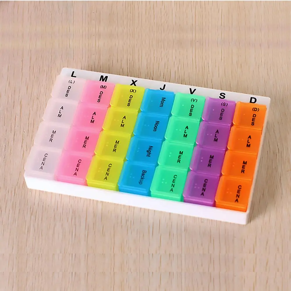 

1PCS Creative 28 Grid Weekly 7 Days Tablet Pill Box Holder Medicine Storage Organizer Container Case