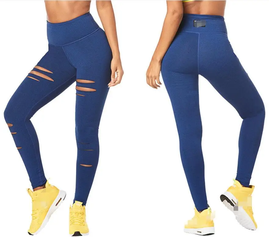 FIT FUNKY женские брюки спортивные Капри для бега обтягивающие брюки Одежда для танцев Inspire Высокая талия длинные леггинсы P936 - Цвет: P936 blue