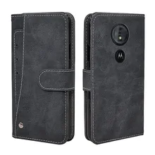Роскошные Винтаж чехол для Motorola Moto G7 G6 плюс Play чехол флип чехол-портмоне из кожи силикона чехол ТПУ Бизнес с держатель для карт