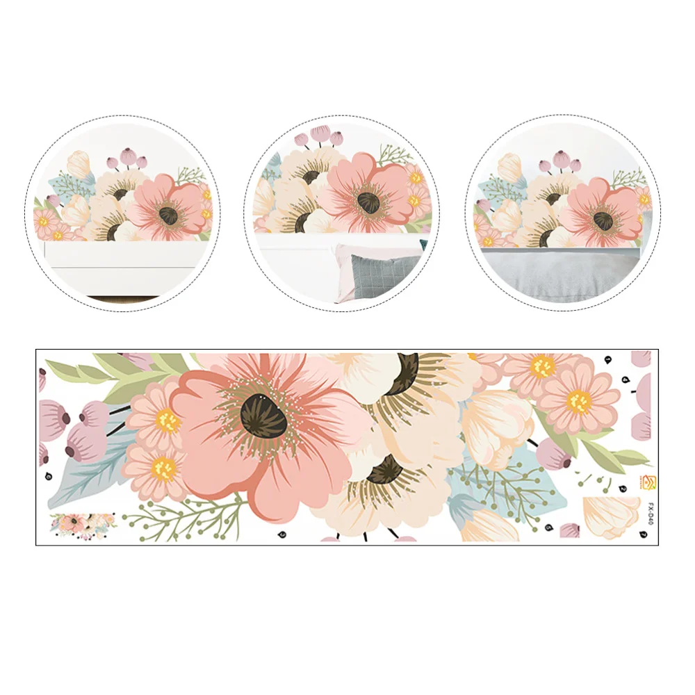 

1 Sheet Flowers Wall Decal Removable Practical PVC Wall Sticker Decal Decoration PVC Flowers Decal for Shop