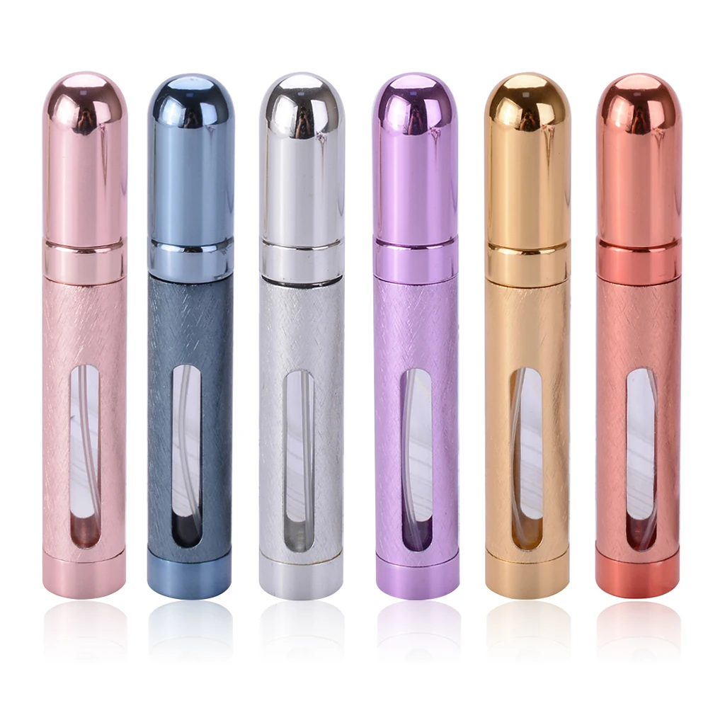 

MUB - 12ml Portable Mini Aluminum Perfume Bottle with Spray Scent Pump Refillable Visible Perfume Bottle Atomizer for Travel