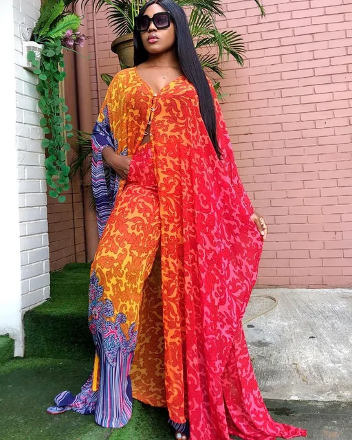 Vwaire African Matching Chiffon 2 Piece - Image 5