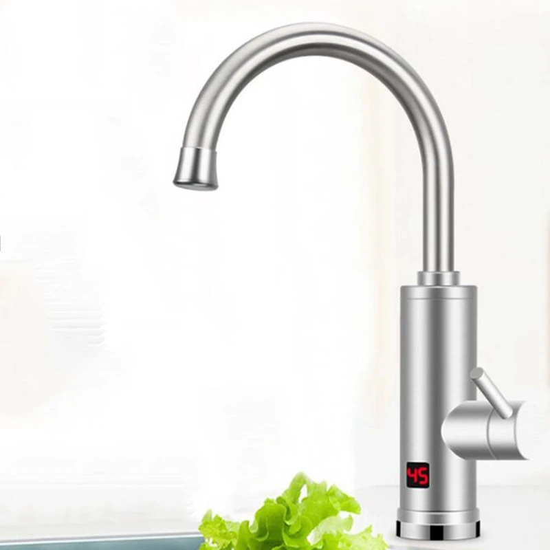 Stainless Steel Tap Instantaneous Water Heater Faucet with Kitchen Instant Heating Temperature Displ | Дом и сад