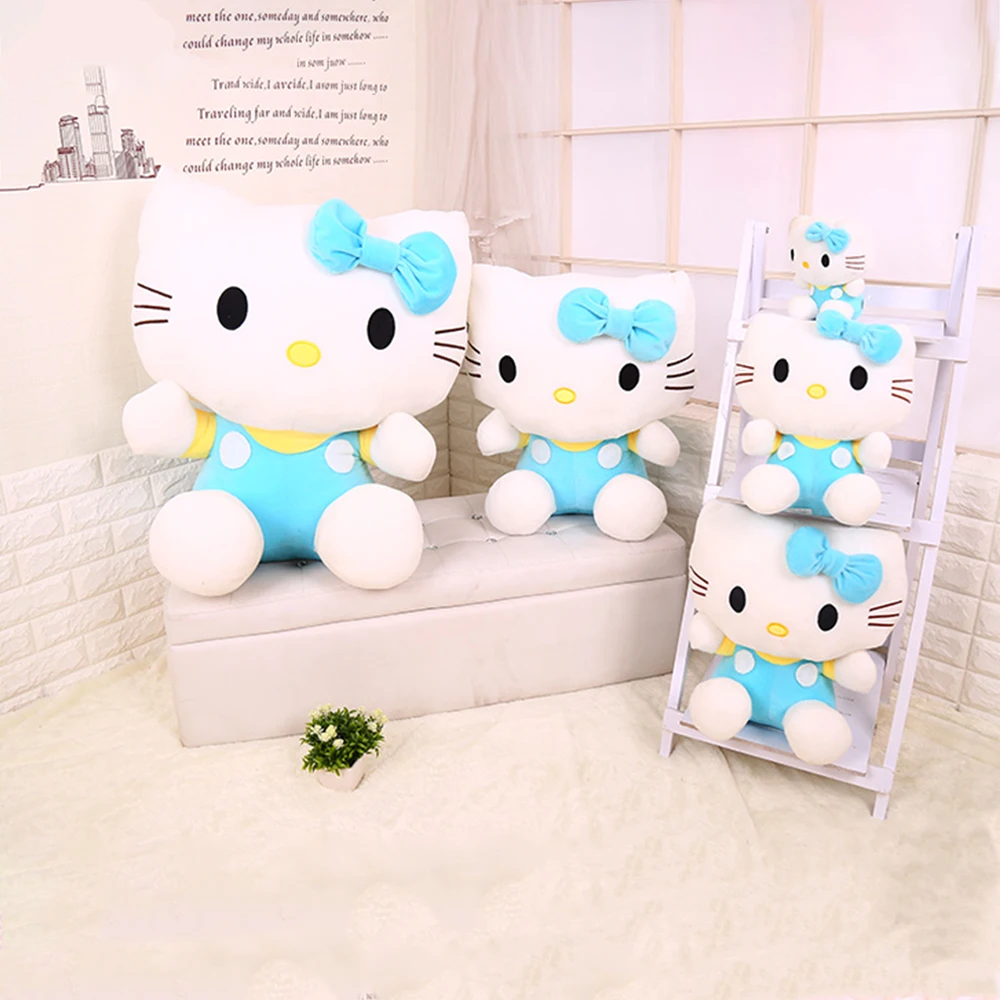 20 см* 80 см Высокое качество Кристалл супер мягкий милый hello kitty кошка плюшевая кукла розовый синий KT кошка детская игрушка девочка подарок на день рождения