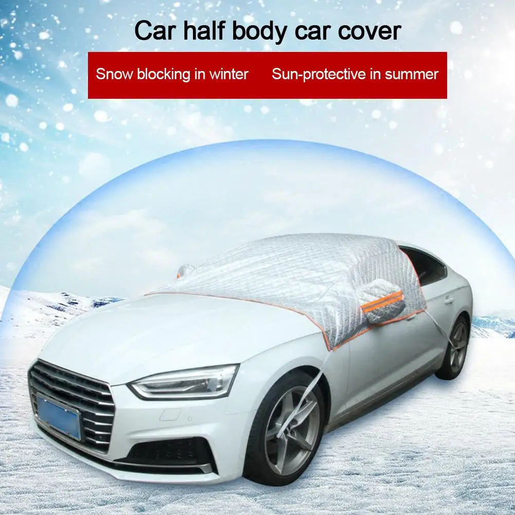 Car Windshield Snow Ice Half Cover Winter Snow Block Anti-freeze Windshield Summer Sun Protection Thickened Window Glass Cover