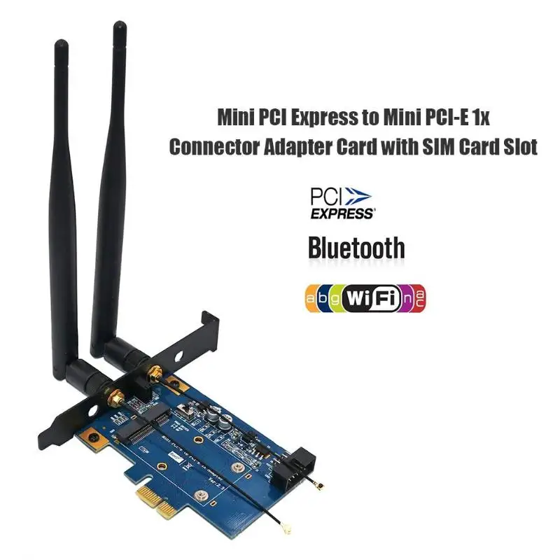 Mini PCI Express на E 1x разъем адаптера карты со слотом для SIM Wi Fi 3G 4G WWAN LTE Модуль Plug and