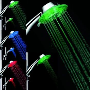 

Romantic Automatic 1/3/7 Color LED Lights Handle Rainfall Shower Head Single Round Head For Bathroom Bath Water