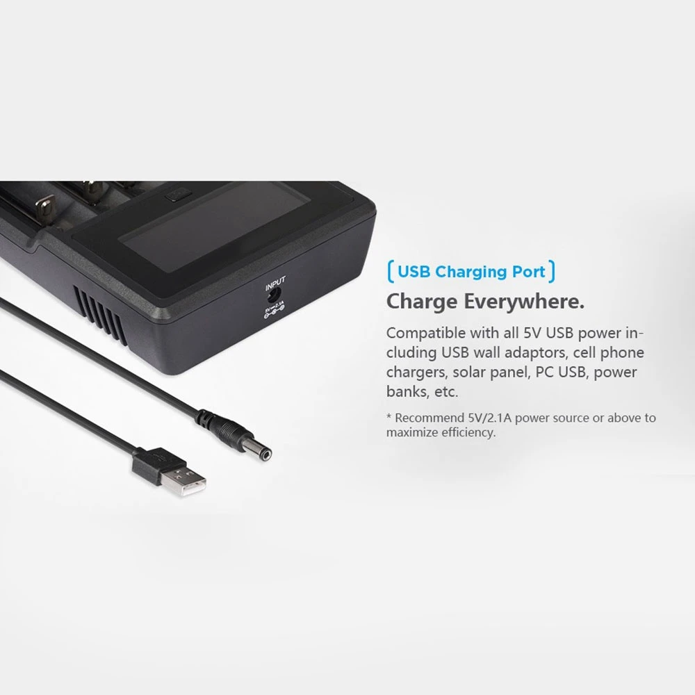 Зарядное устройство Usb ЖК-дисплей для 3,7 V Li-Ion 10440 14500 18650 26650 Xtar