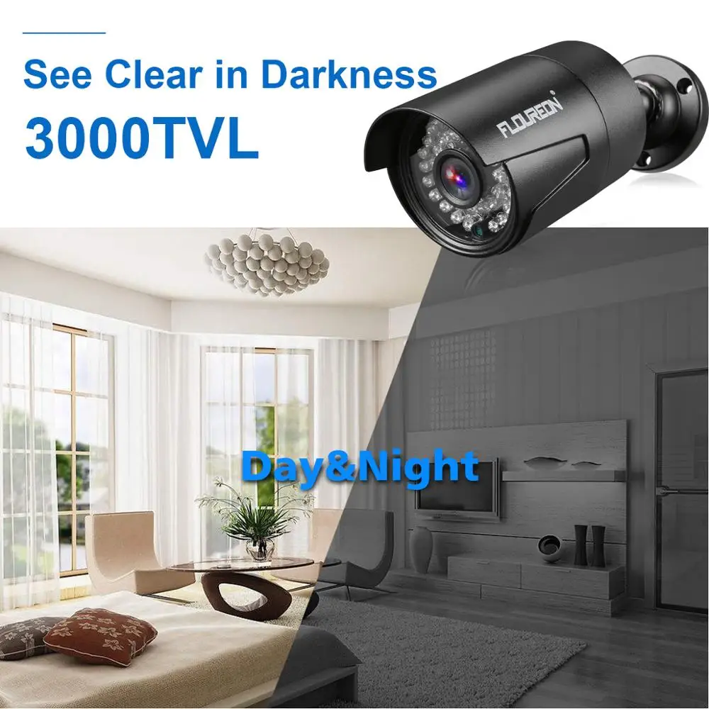 Online FLOUREON 8CH 1080P DVR 1080P Sistema de CCTV 4 Uds 1080P 2.0MP cámaras de seguridad Video vigilancia Kit detección de movimiento alerta de correo electrónico