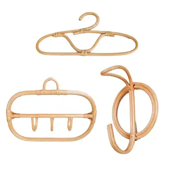 

Rattan Hanger Eco-friendly Clothes Rack Adorable Baby Room Decor Clothes Hangers Organizer Clothing Drying Rack