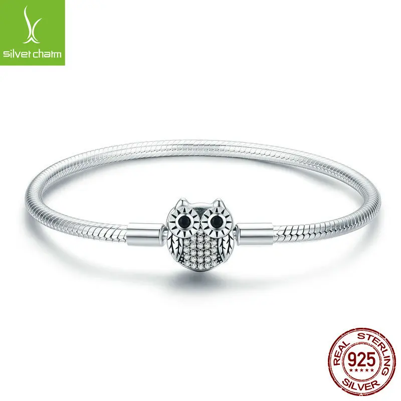 

2018 Europe And America New Style Creative Owl Bracelets S925 Fine Silver Cool White Gold Plated Versitile Fashion Bracelet Acce