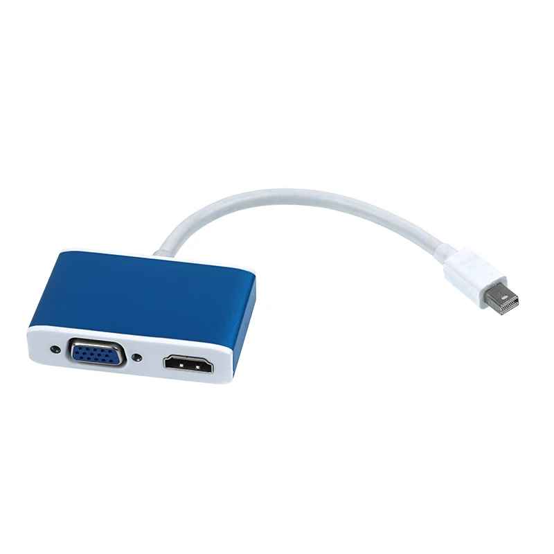 Из алюминиевого сплава Мини DP to VGA и HDMI 2IN 1 адаптер кабель