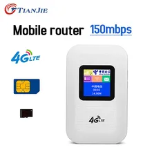 TIANJIE разблокированный 3G/4G Wi-Fi роутер с слотом для sim-карты CAT4 Карманный LTE 150 Мбит/с Мобильный Широкополосный беспроводной точка доступа Wifi роутер