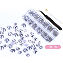 Пинцеты сумки многоцелевой Кристалл одежда со стразами круглый инструмент для маникюра декоративные 6 размеров Ручка для самостоятельного маникюра Набор для рукоделия