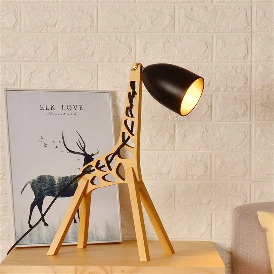 LED Kinder Nacht Tisch Leuchte schwenkbar Giraffe Tages-Licht Lese Lampe dimmbar 
