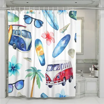 

A Cute Cartoon 3D Shower Curtain Bathroom Waterproof Polyester Printing Curtains for Bathroom Shower Hooks