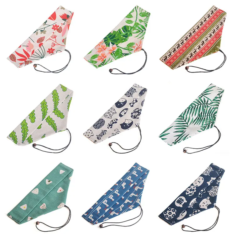 Portable Tableware Bag Japanese Printing Reusable Drink Straw Chopstick Cutlery Pouch Drawstring Bag Cutlery For Spoon Fork picnic tableware tableware storage bag