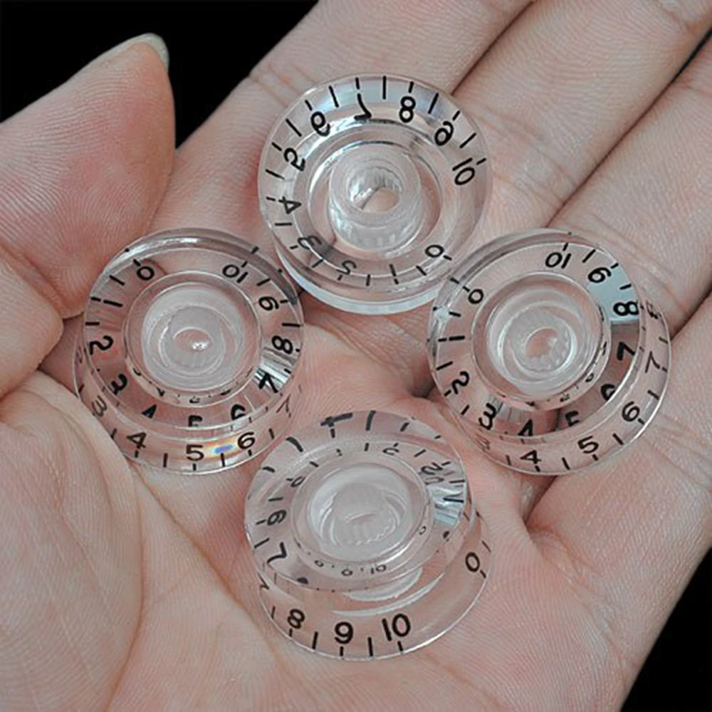 4 Pcs Transparent Speed Control Knob Tone Volume knobs for LP SG Electric Guitar | Спорт и развлечения