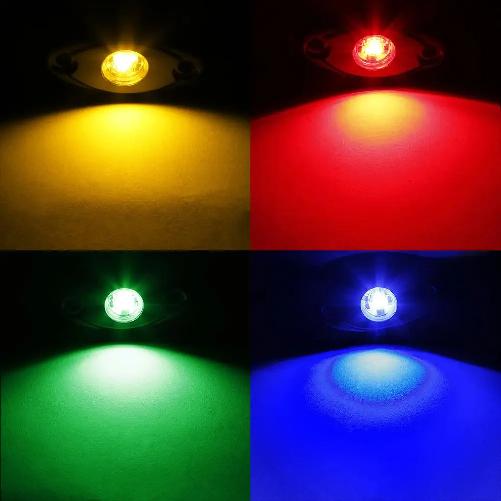 4Pes 9W 10-36V Energy-saving Low Consumption Multi Function Indicator Waterproof IP67 3 LED Auto Car Decoration Rock Light