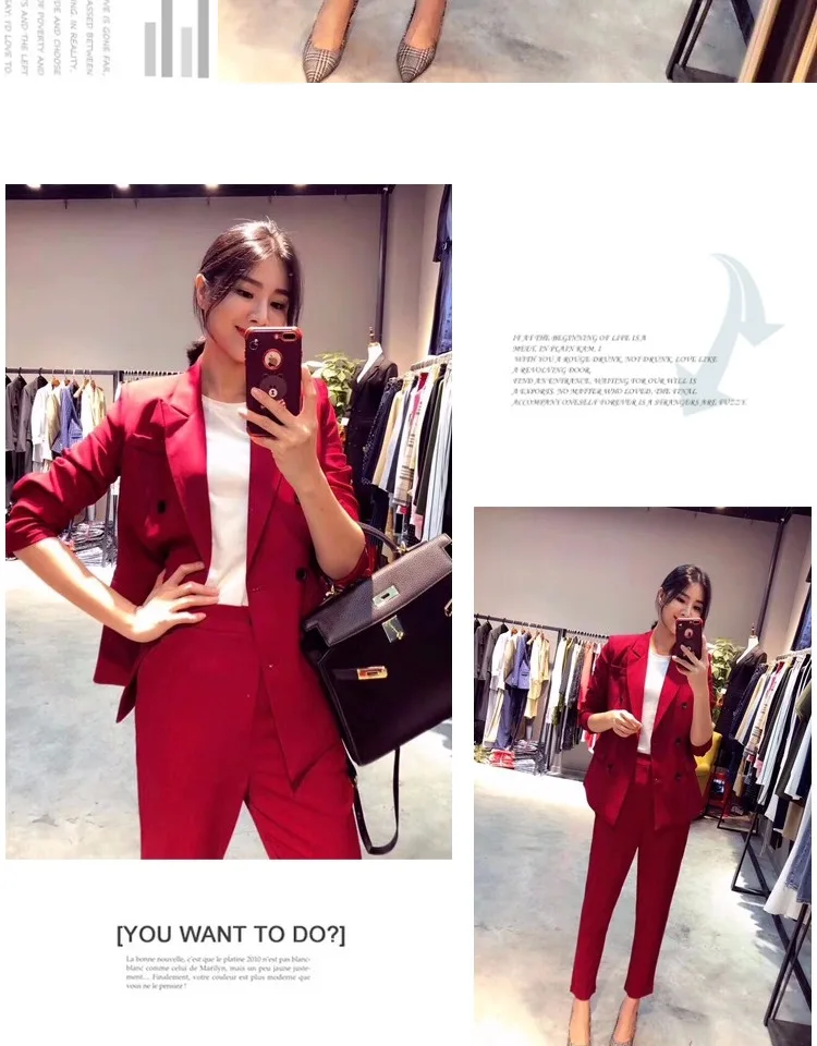 herfst en winter nieuwe mode vrouwen wilde slim dames темперамент jas Europese станция kleine pak Professional pak MS