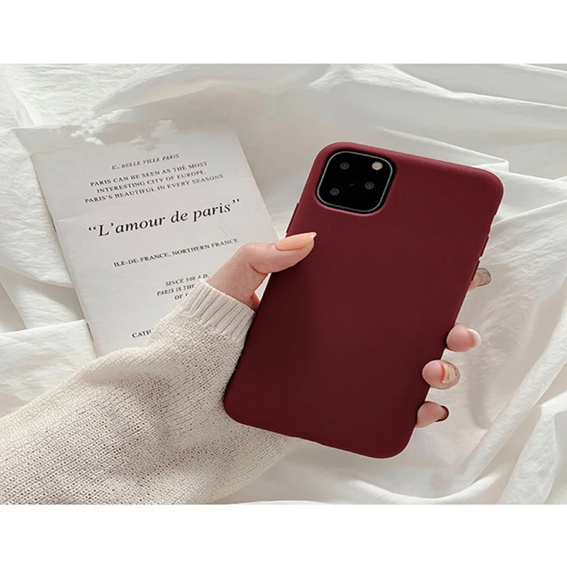 

Burgundy Fashion for iphone 11 11Pro 11Pro Max all-inclusive anti-fall soft phone case for iPhone XS Max x 6 6s 7 8Plus