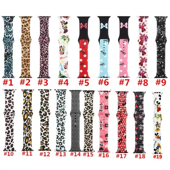 

100pcs 19 color Cartoon Mouse Silicone Sport Band For Apple Watch Series 5 4 3 2 1 Wrist Strap for iWatch wristband Factory