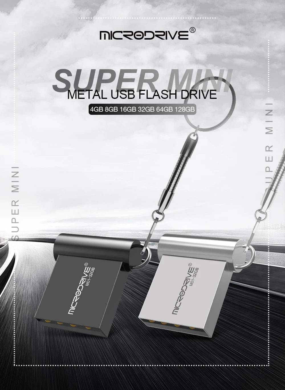 Супер Мини Тонкий флеш-накопитель металлический USB флэш-накопитель 128 Гб 64 ГБ 32 ГБ 16 ГБ 8 ГБ 4 ГБ флеш-накопитель Micro Flash disk