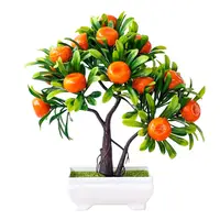 Plantas artificiais bonsai laranja mandarim árvore de fruta em vaso para casa sala de casamento decoração flor hotel festa decoração fundo