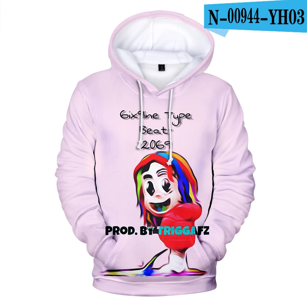 Роскошный популярный бестселлер 3D Gedrukt 6IX9INE толстовки Idol Mannen/vrouwen хип-хоп Truien