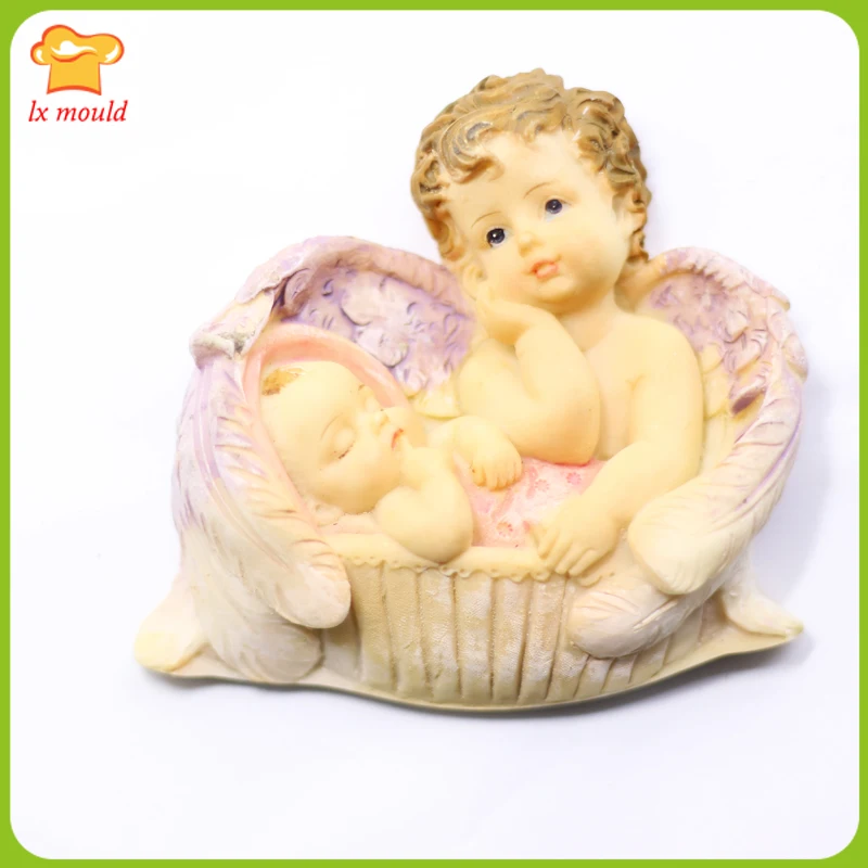 

New Angel Baby Silicone Molds Fondant Wedding Mould Soap Chocolate Mold