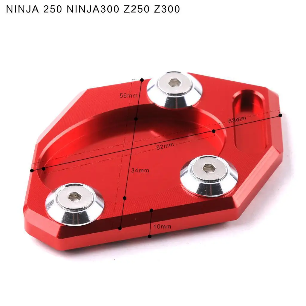 Для Ninja 250 Ninja 300 Мотоцикл с ЧПУ алюминиевая Подножка для ног удлинитель пластина боковая подставка увеличитель Z250 Z300 для Kawasaki