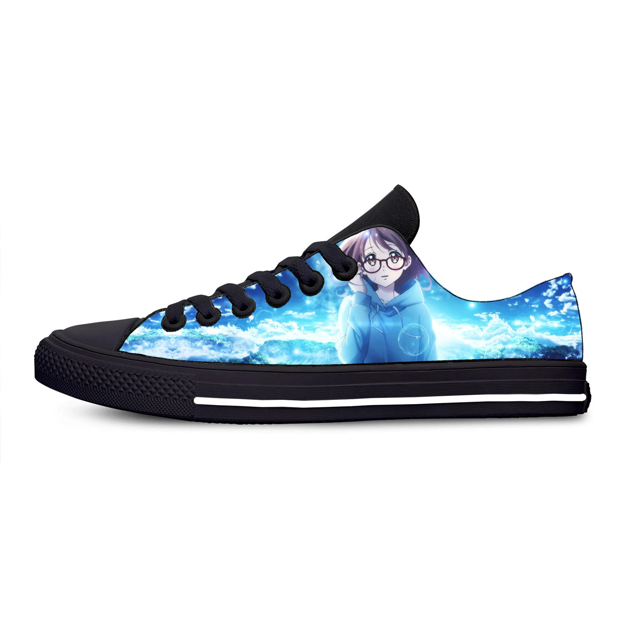 Women's Flats Classic Canvas Shoes Beyond The Boundary Anime Hot Kuriyama Mirai Custom Logo Image Printing Mesh Breathable Shoes