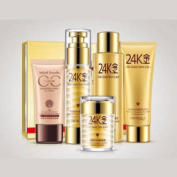 

Bioaqua Skin Care Pure 24k Essence Set Moisturizing Whitening Cream Lotion Facial Face Day Cream Skin Care Cosmetic Set