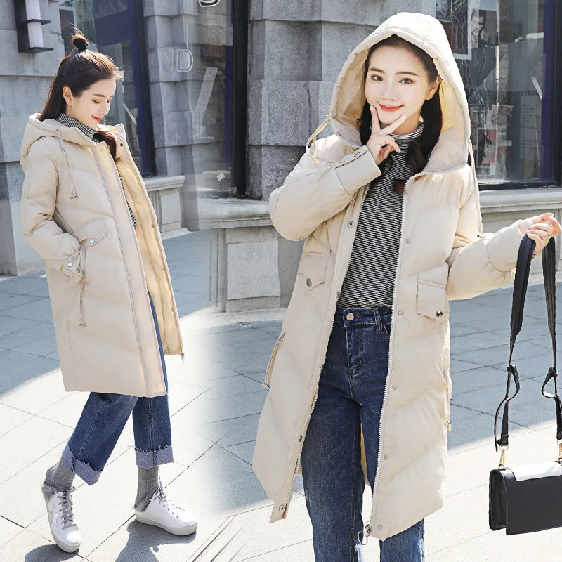

Down Coat Women's Winter 2019 New Style Fashion INS Loose-Fit Students Mid-length Hooded Graceful Cotton-padded Clothes WOMEN'S