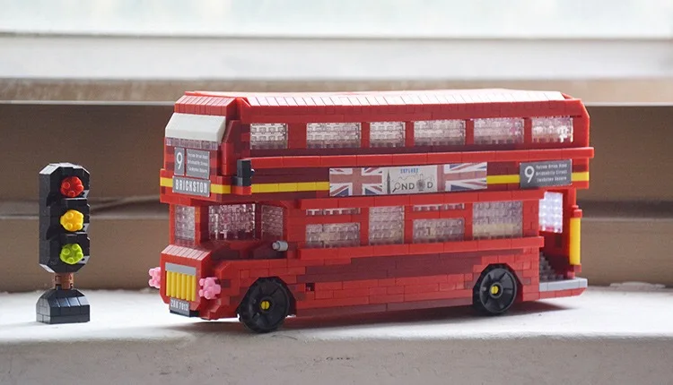 

ZRK New Products Small Particles Building Blocks Creative DIY Children'S Educational Assembled Toys Double Layer Bus 7813
