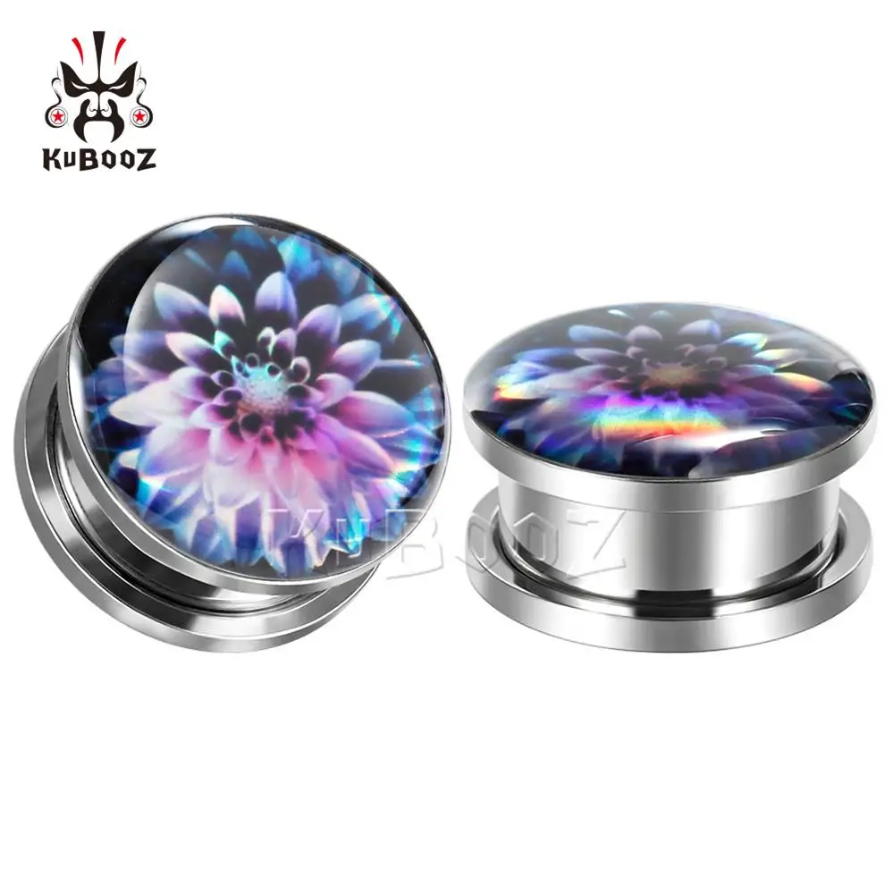 Muiti Color Красочные серьги Для Пирсинга Ушей Tuxture, Эспандеры, цветочные серьги, модные ювелирные изделия для тела, подарок, много размеров, для женщин и мужчин - Окраска металла: Muiti Color