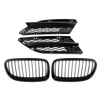

Front Center Kidney Grilles Grill and Fog Lamp Lower Bumper Mesh Grille Compatible with 2009-2011 BMW E90 E91 323I 325I 328I 330