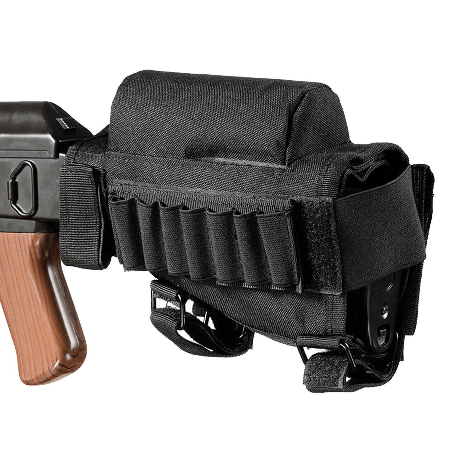 

Outdoor Tactical Butt Stock Rifle Cheek Rest Pouch Bullet Holder Nylon Riser Pad Ammo Cartridges Bag Tactical Accessories