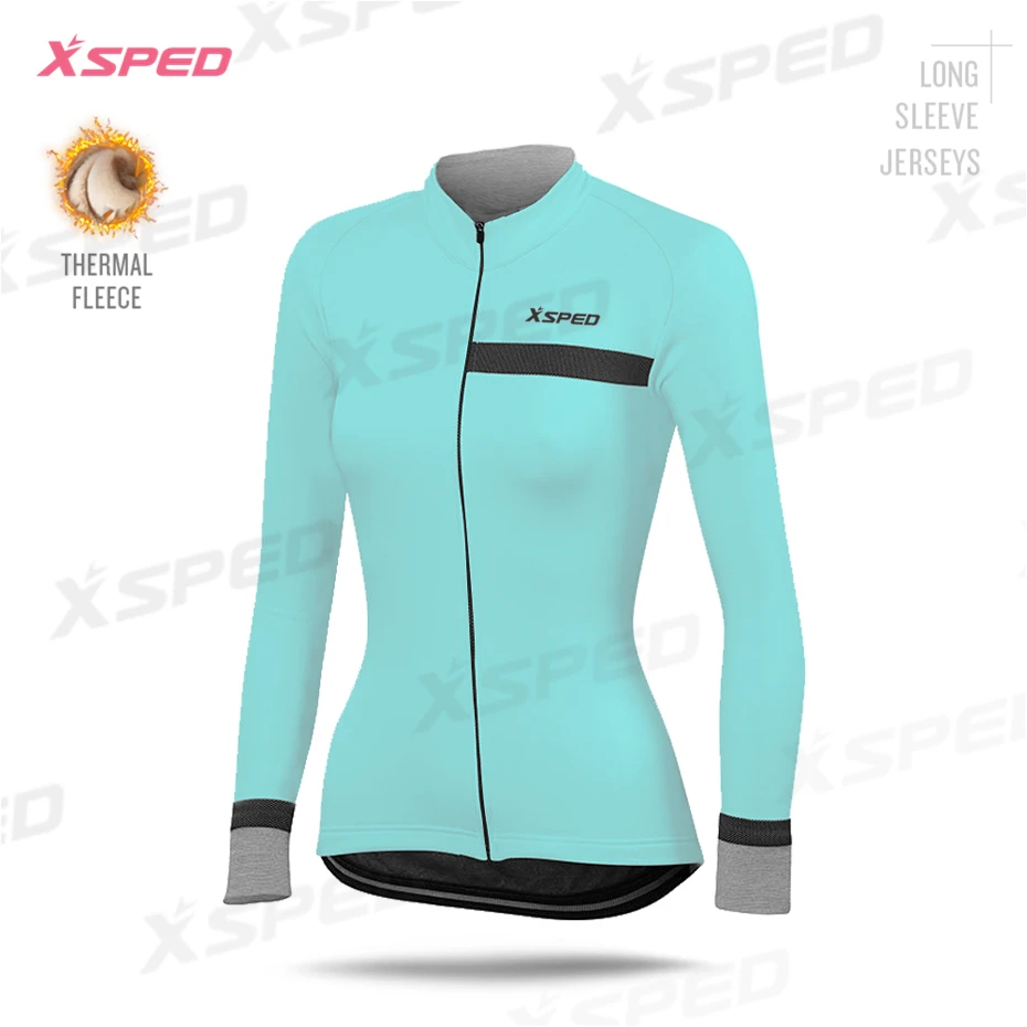 Cycling Jerseys Модная простая Женская одежда для велоспорта, зимний комплект из Джерси с длинным рукавом, комплект из теплого флиса и куртки для шоссейного велосипеда - Цвет: Cycling Jerseys