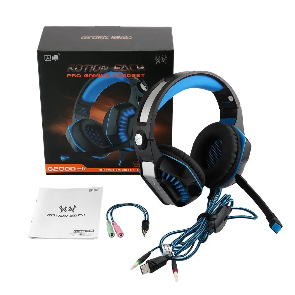 

GM-2 Gaming Headset with Mic-Sound Clarity Noise Reduction Headphone with LED Lights for Computer Game With Y Splitter