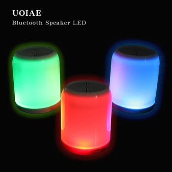 

UOIAE Portable Bluetooth speaker LED Atmosphere lamp Stereo Sound speakers column For Xiaomi Samsung Huawei iphone Mobile phone