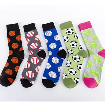 

Sports Ball Pattern Happy Socks For Men Women Colorful Soccer Basketball Socks Male Fashion Funny Cotton Casual Unisex Socks