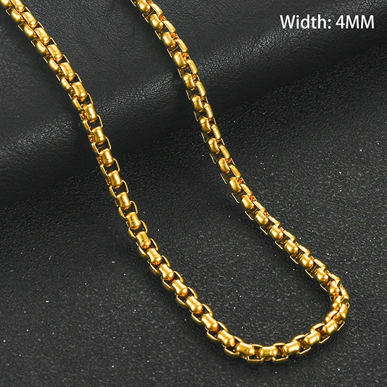 Fashion 2-5mm Mens Box Chain Stainless Steel Necklace For Women Pendant Necklace Jewelry Gift Statement