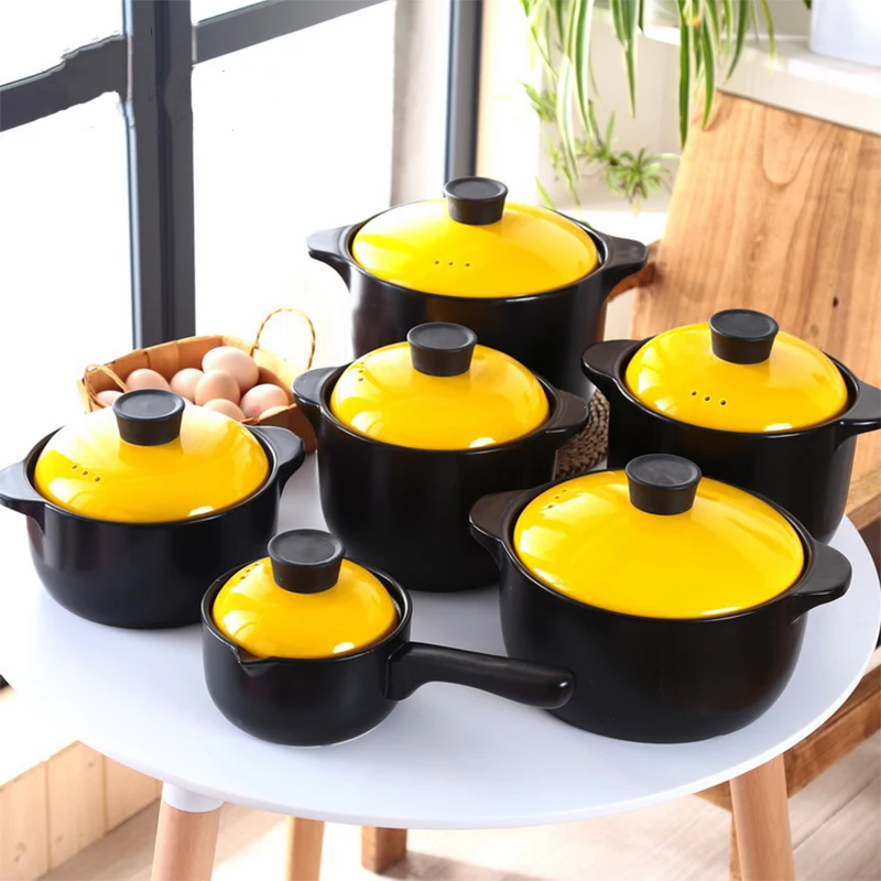 

Colorful Ceramic Casserole with High Temperature Resistance Ceramic Pot with Cover