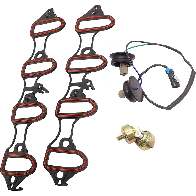 5PC Knock Sensor Harness Intake Manifold Gasket Kits for GMC Silverado