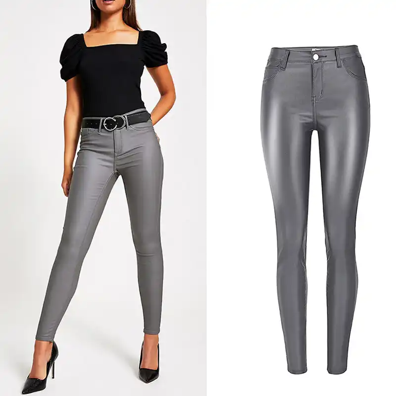 Transcender Parlamento viúvo calça jeans feminina que imita couro - tpwd.pt