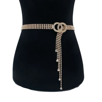 

Water Diamond Full Diamond Belt Women Inlaid Crystal Diamond Waist Chain Fashion Elegant Vintage Cinturon Mujer Dress Belt
