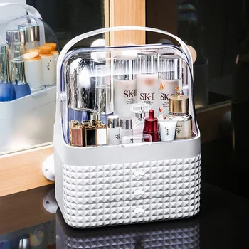 

Transparent Cosmetics Storage Box Portable Skin Care Product Storage Box Jewelry Nail Polish Makeup Box Desktop Storage Box